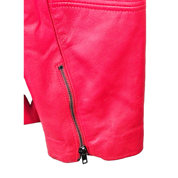 VTG Wilsons Leather Jacket Red Women's Size 3X Zip Front Zip Pocket & Sleeves - Picture 4 of 13